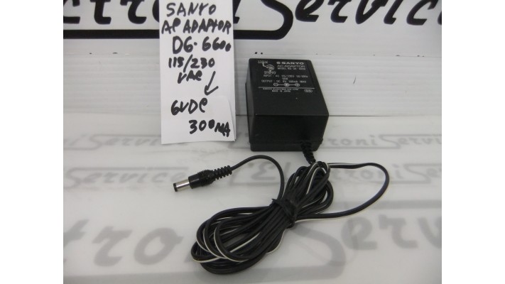 Sanyo D6-6600 115/230VAC to 6.0vdc 300ma adaptor